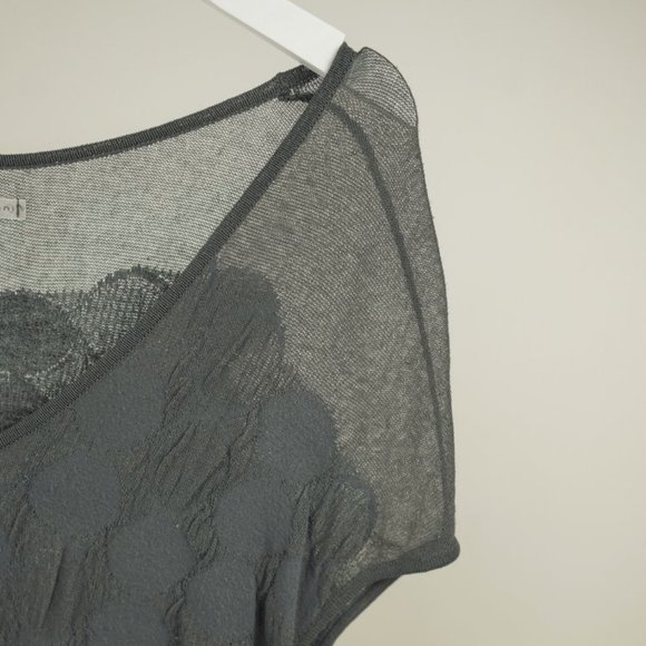 Sarah Pacini Grey Geometric Mesh-Knit Dress - Picture 3 of 6